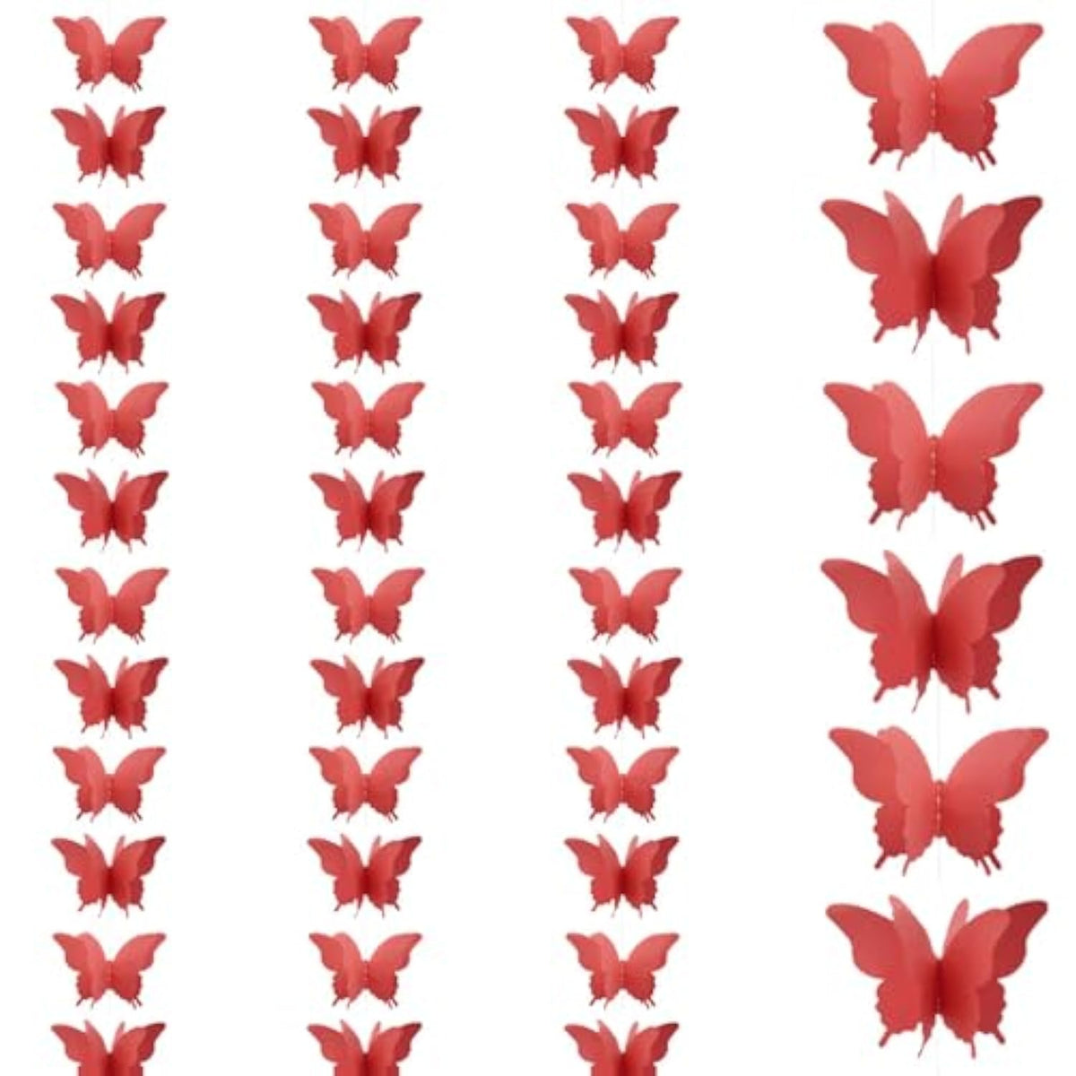 Yosawa 4 Pcs Large Paper Butterfly Banner Hanging Decorative, Curtain Hanging Paper Flower For Halloween Home Ceiling Decor Birthday Party Baby Shower Wedding Showcase Decoration?Zd/Red?