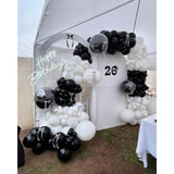 Black Bow Balloon Garland Arch Kit - 206Pcs Black And White Party Decorations Bow Black And White Balloon Arch Kit Different Size For Wedding Bridal Engagement Bachelorette Decorations 89