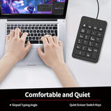 Wired Usb C Number Pad - 23 Keys Type C Numeric Keypad Upgraded Version Of 10 Key Usb Keyboard Financial Accounting Numpad Compatible For Laptop, Pc, Macbook, Notebook, Desktop,Surface Pro