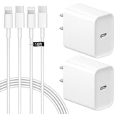 Iphone Fast Charger Ipad Charger 2-Pack 20W Usb C Wall Charger With Usb C To Lightning Cable Compatible With Iphone 14/13/12/11, Ipad & More