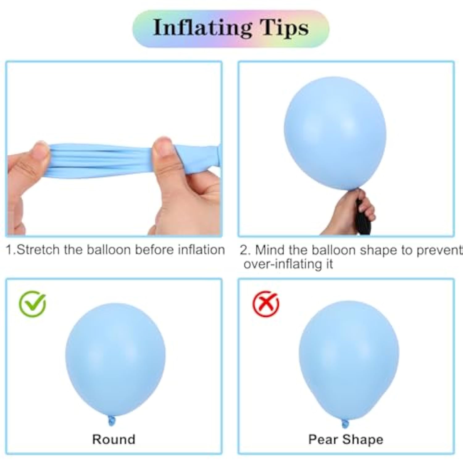 Aplanet 150Pcs Pastel Balloons Different Sizes 18 12 10 5 Inch, Latex Balloons For Pastel Pink, Blue, Themed Birthday Wedding Baby Shower Party, Grad Anniversary Supplies, Arch Kit Decoration