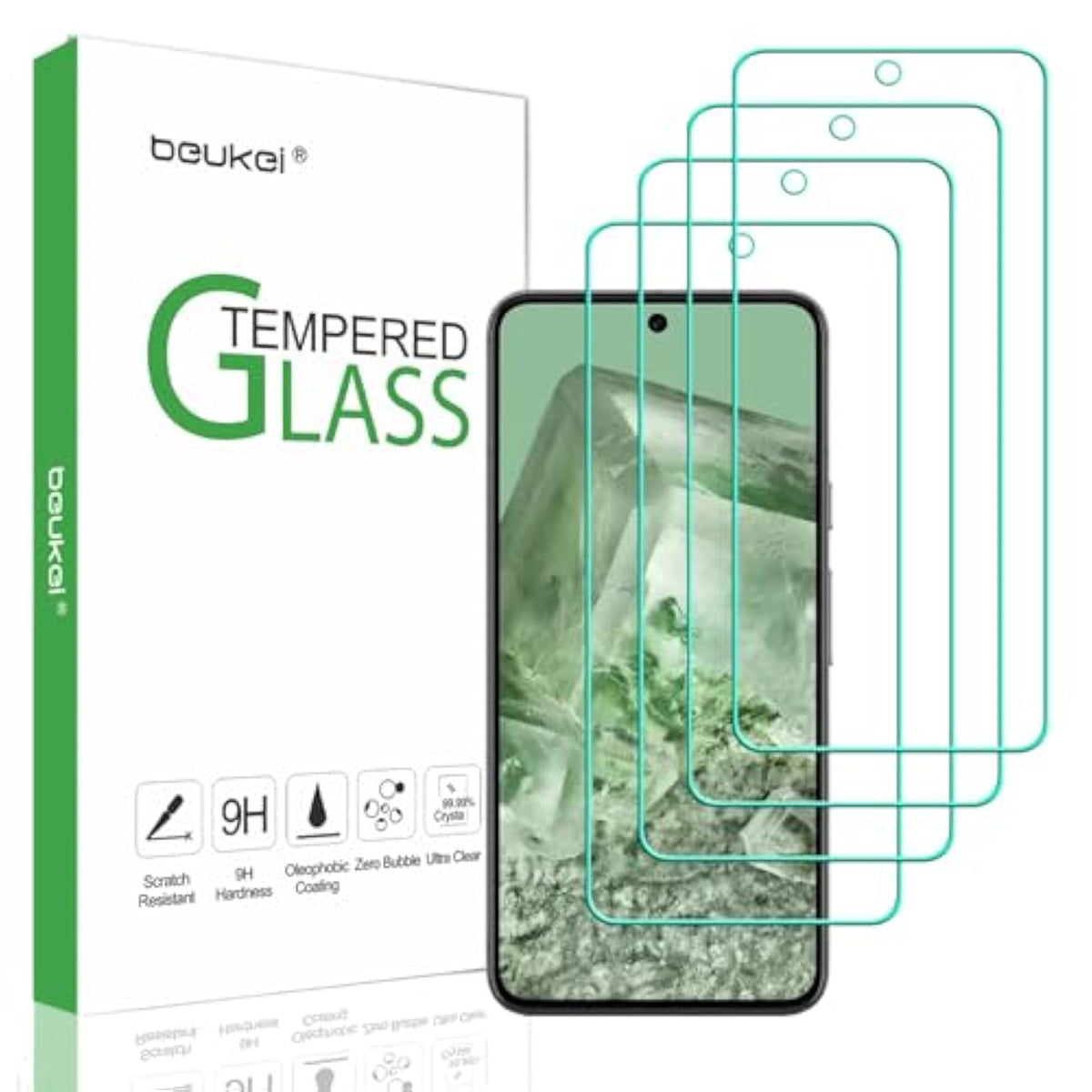 (4 Pack) Designed For Google Pixel 8A 5G Screen Protector Tempered Glass,Touch Sensitive,Case Friendly, 9H Hardness