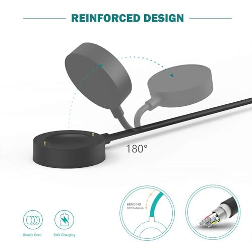 Charger Compatible with Fossil Hybrid Smartwatch HR Accessory Rapid Charger Magnetic USB Charger - 3.3 Feet (Black)