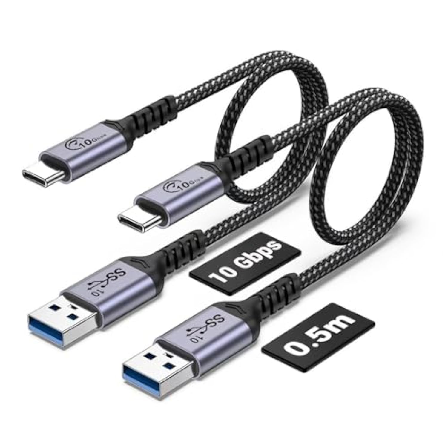 Usb C Data Cable 10Gbps [1.5Ft 2 Packs], Usb 3.1 Gen 2 Cable Type C 3A Fast Ch