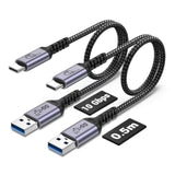 Usb C Data Cable 10Gbps [1.5Ft 2 Packs], Usb 3.1 Gen 2 Cable Type C 3A Fast Ch