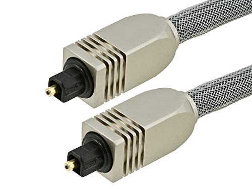 Premium S/PDIF (Toslink) Digital Optical Audio Cable - Silver - 6ft