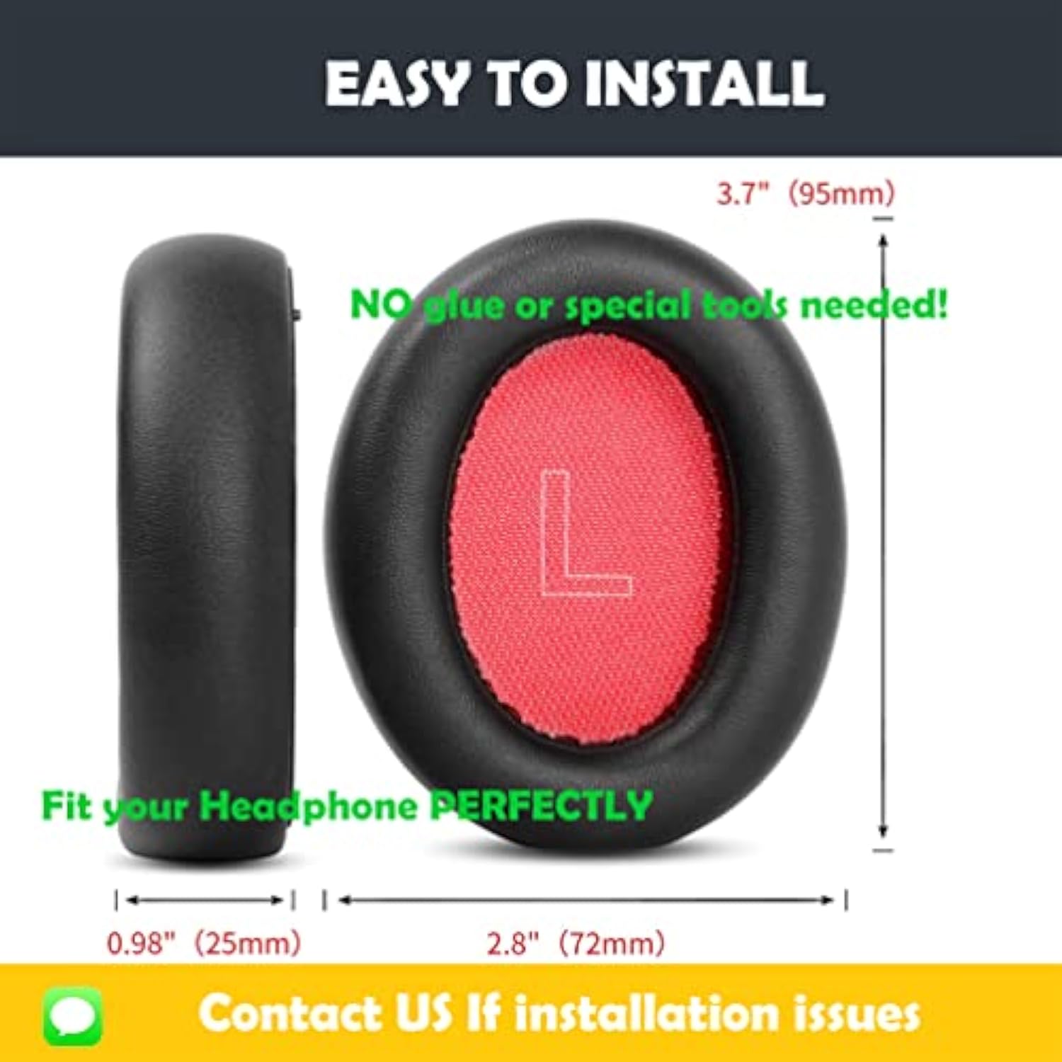 Replacement Earpads Cushion Compatible With Anker Soundcore Life Q10, Q10Bt Headphones Premium Ear Pads With Softer Protein Leather/Memory Foam