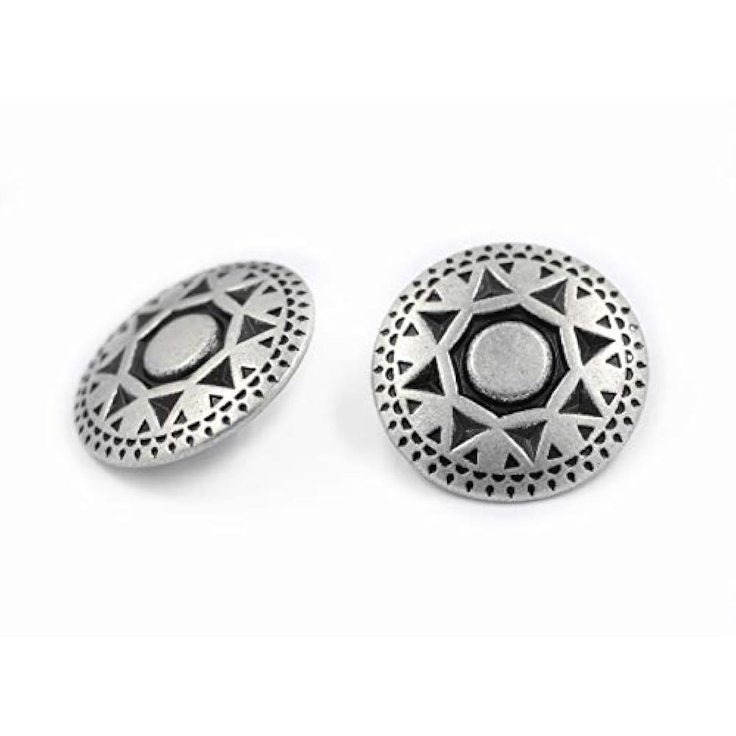10 Pieces Native Sun Pattern Metal Shank Buttons. 23Mm (7/8 Inch) (Ant