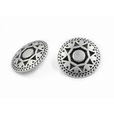 10 Pieces Native Sun Pattern Metal Shank Buttons. 23Mm (7/8 Inch) (Ant