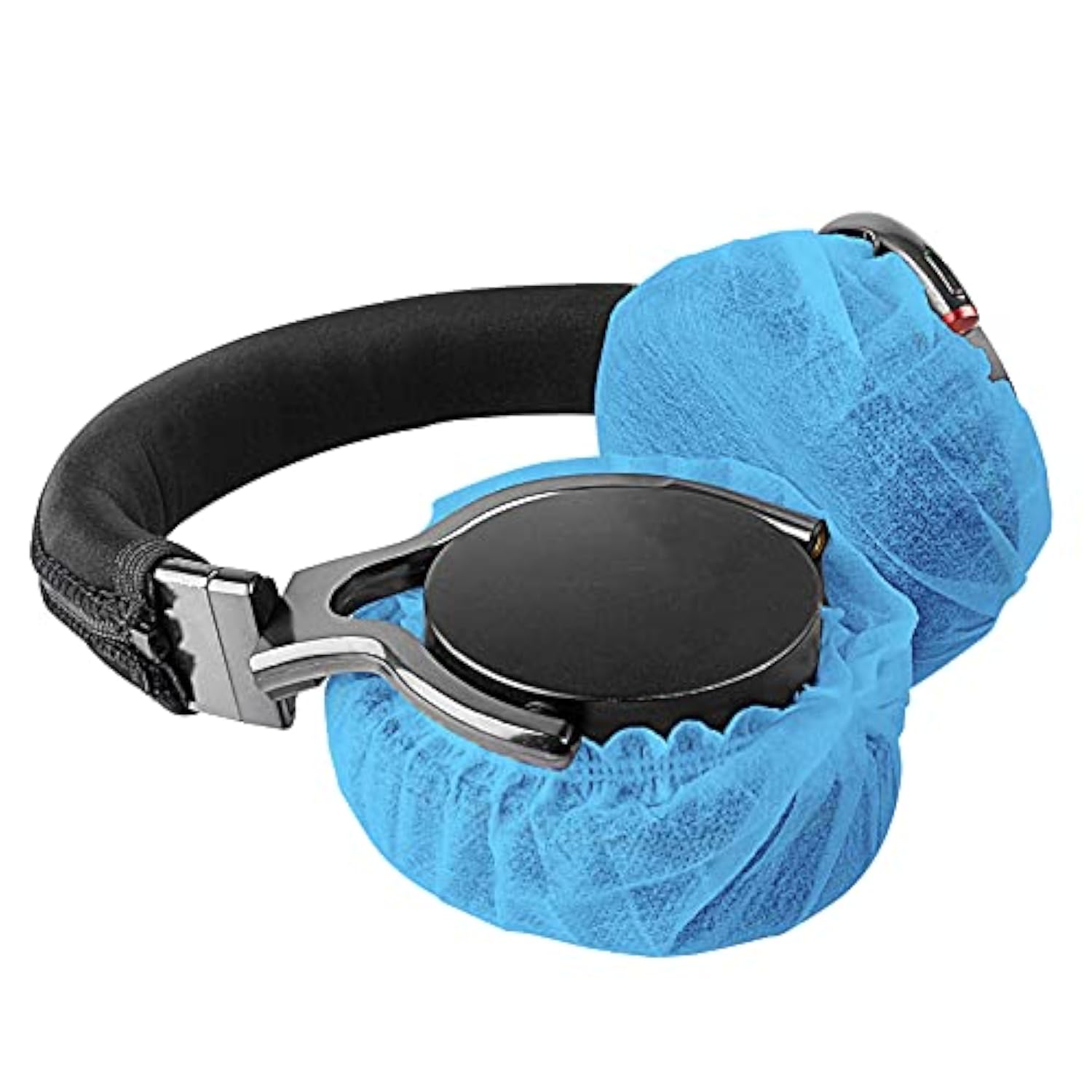 Geekria 100 Pairs Disposable Headphones Ear Cover for Bose QC45, Sony MDR-7506, WH-1000XM6, Beats Studio PRO, Soundcore Anker Life 20, Hygienic Ear Cushion Protector (M/Blue)