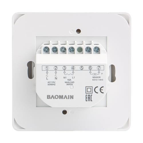 Home Nonprogrammable Thermostats, Radiant Floor Heating Temperature Manual Controller 110-120V Ac 16A 4 Wire (Degrees Fahrenheit °F)