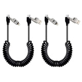 65W 4-In-1 Retractable Fast Charging Cable, 2M/6.5Ft Spring Coiled Usb-C To L/Usb-C/Usb-A Multi-Device Cord For Iphone 15/14/13, Ipad, Samsung, Macbook, Laptop, Car, Tablet (2)