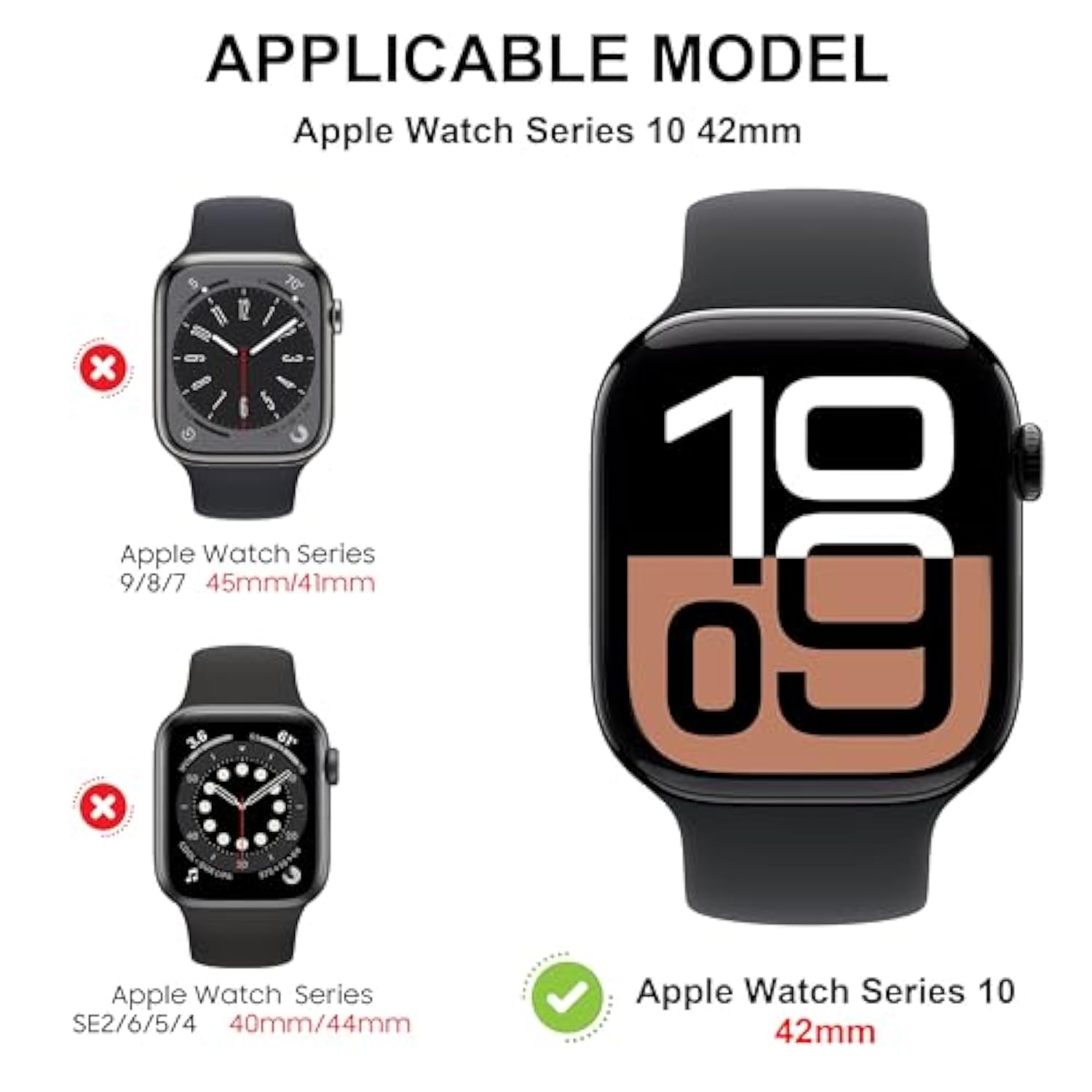2-Pack Apple Watch Series 11/10 42Mm Case With Tempered Glass Screen Protector -Clear