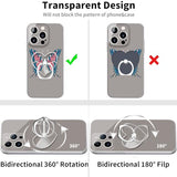 Transparent Clear Phone Holder Ring Grips, Finger Ring Stand for Cell Phone Tablet (Heart-clear)