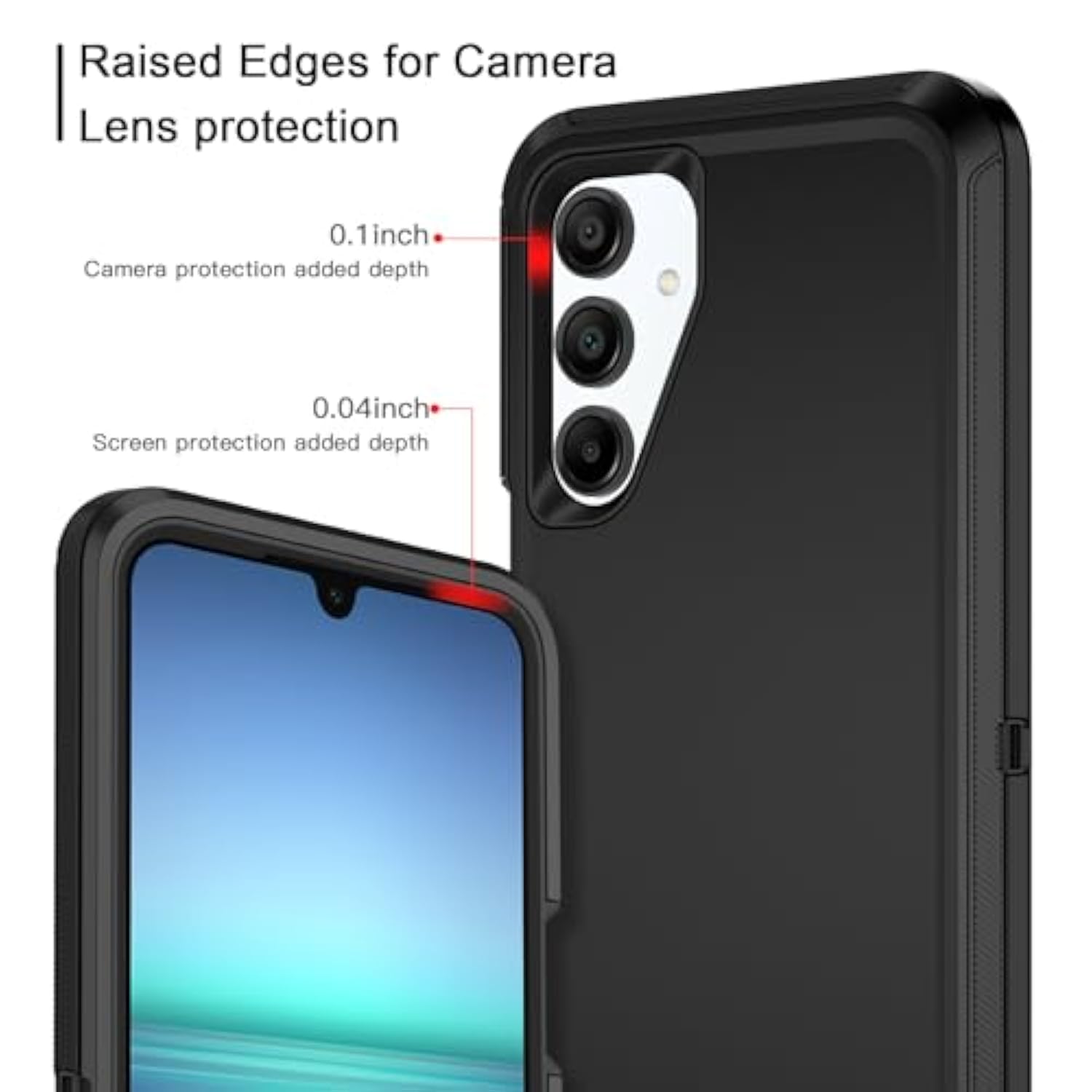 For Samsung Galaxy A16 5G Case Shockproof Dust/Drop Proof 3-Layer Full Body Protection [Without Screen Protector] Rugged Heavy Duty Cover Case For Galaxy A16 5G,Black