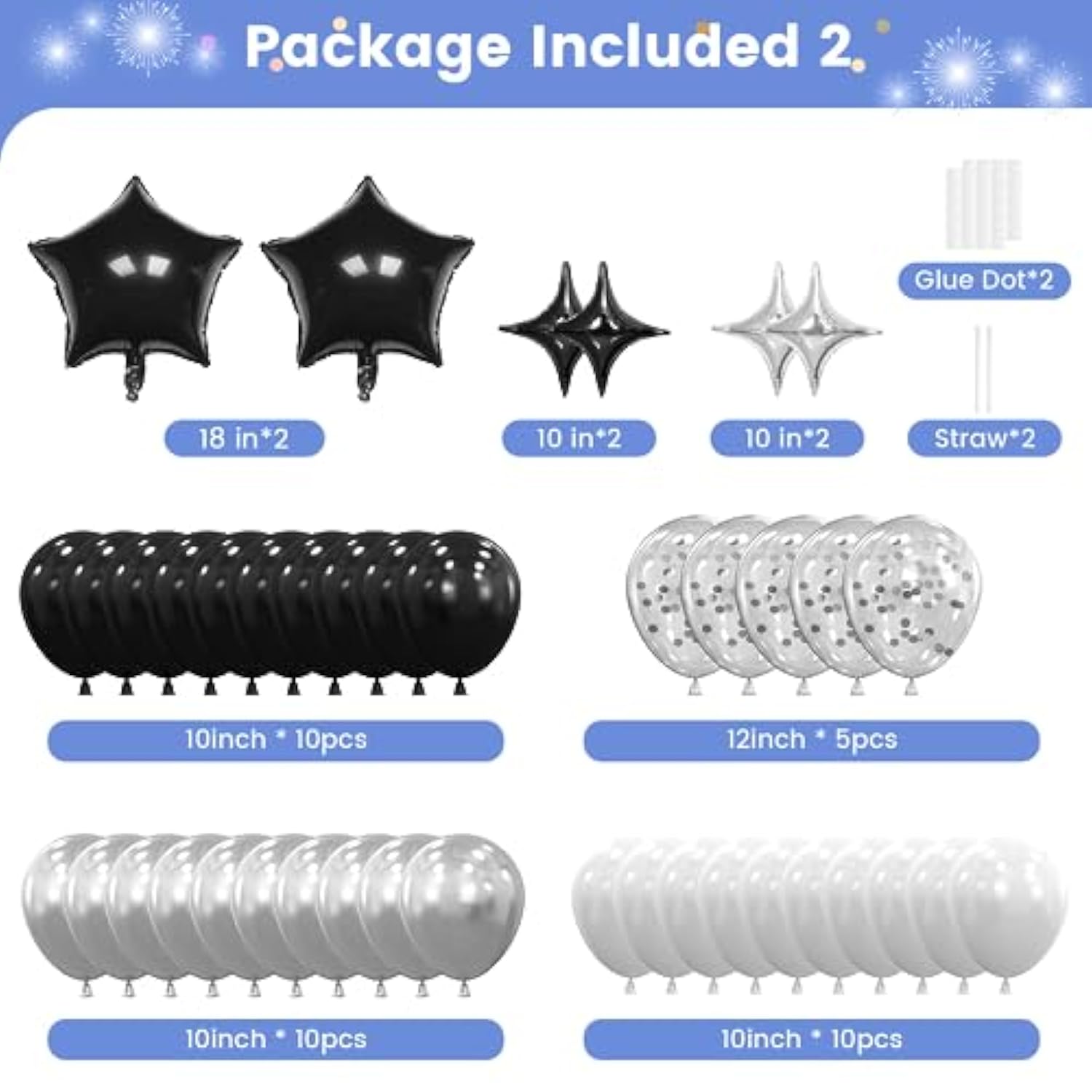 21St Birthday Decorations For Boys Girls, Happy Birthday Decorations For Her Him,21 Black And Silvery Party Kit Supplies