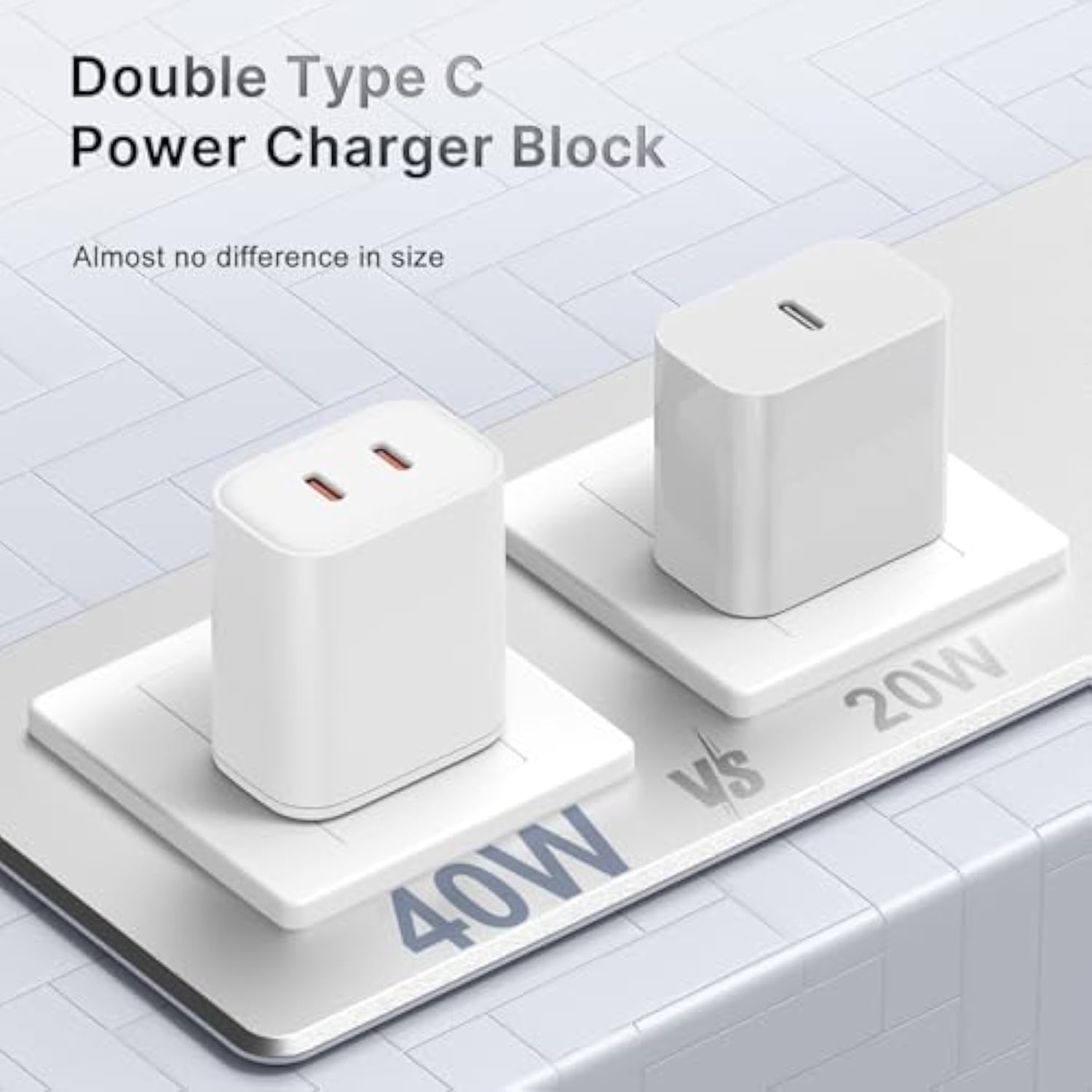 40W Dual Usb C Charger Block,2-Port Fast Usb-C Power Adapter Wall Charger Plug Type C Charging Block For Laptop Computer & Tablets/Phones Iphone 15/14/13/12/11/X, Ipad,Samsung,Google ?2 Pack?