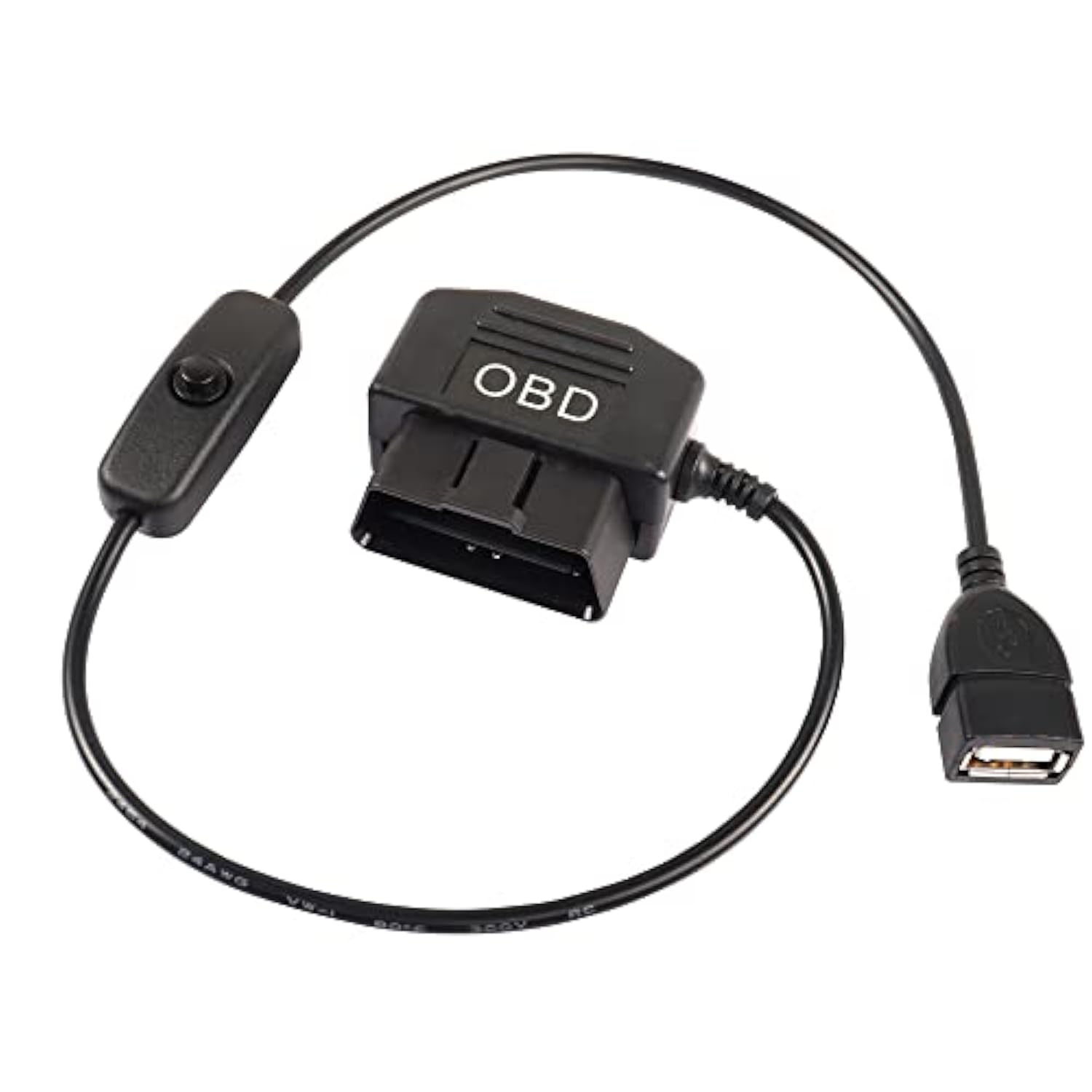 Obd To Usb Power Cable Adapter 16Pin Obd2 Male To 5V 2A Usb Female Connector 1