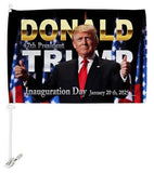 Inauguration Day 2025 Flag Trump Car Flags Bandera Para Carros Window Clip Pole Mount Kit President 47 Auto Decor MAGA Decorations Make America Great Again Republican Gift Made In USA