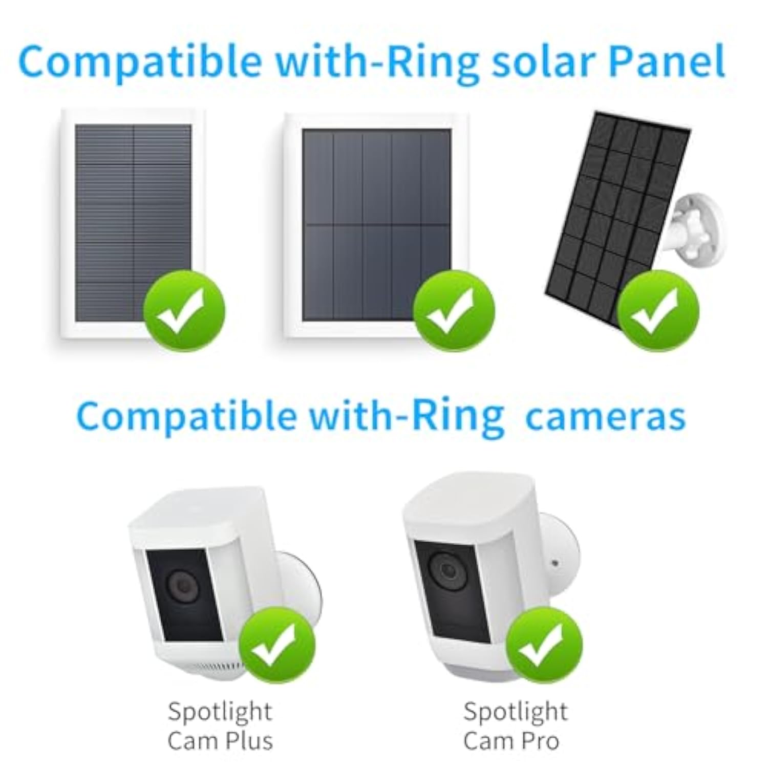 Extension Cable - 2-Pack, Compatible With Ring 2Nd Gen & Small Solar Panels