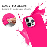 Iphone 14 Pro Case, Slim Fit Liquid Silicone Shockproof Soft Rubber Bumper Anti-Scratch Cover With Microfiber Lining, Hot Pink