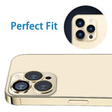 Compatible With Iphone 14 Pro / 14 Pro Max Camera Lens Protector, Anti-Scratch Lens Cover 9H Tempered Glass Metal Camera Screen Protector Shockproof Camera Ring - 3 Pcs Gold
