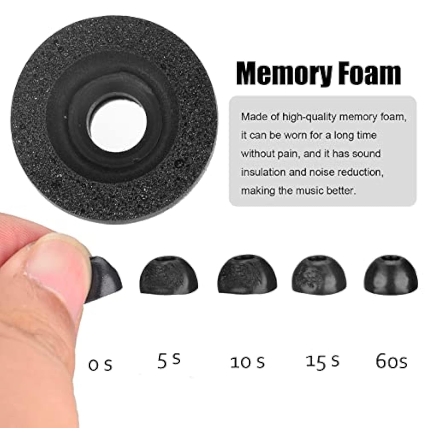 Replacement Memory Foam Earbud Tips Compatible With Tws Anker Liberty 2 Pro/Air X/2/2 Pro, Soft In-Ear Eartips Covers For Headphones, Travel And Daily Use, 3 Pairs (Black)