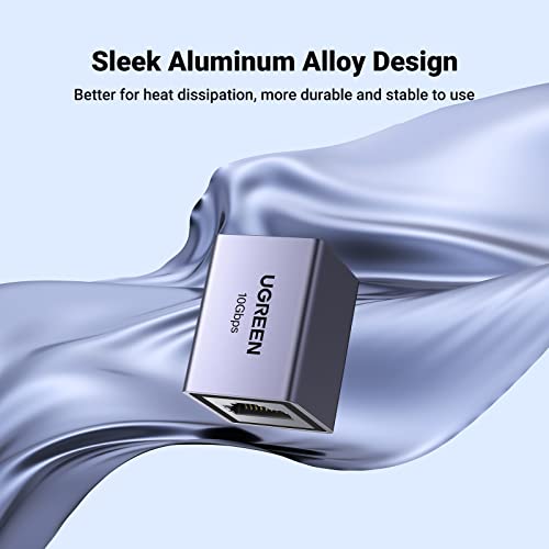 Ethernet Extender 10Gbps, 2 Pack Ethernet Coupler For Cat8 Cat7 Cat6 Cat5 Cable, 328Ft Long Distance Extend, Aluminum Alloy Shell, Space Grey