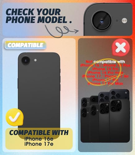 (3 Pack) Camera Lens Protector for iPhone 17e / iPhone 16e, [EZ Install] [Case-Friendly] 9H Tempered Glass CD Pattern Lens Cover Accessories,