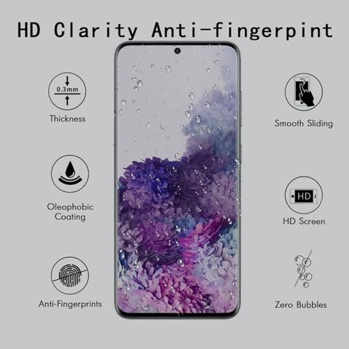 [4 Pack] Screen Protector Compatible with  Galaxy S20 Ultra,Scratch Resistant,Easy-Install,Bubble Free,Anti-Fingerprint,Tempered Glass