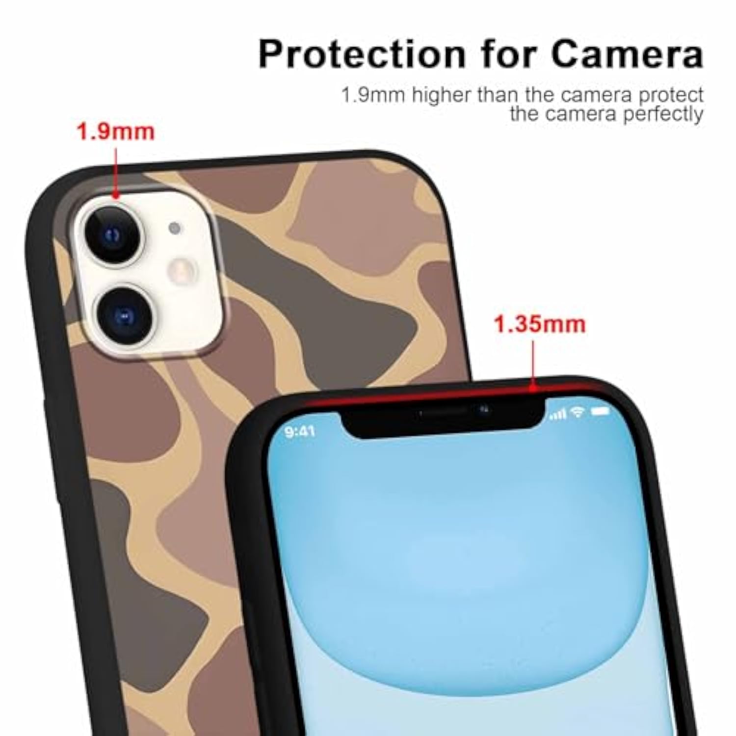 2 Pack Army Brown Camo Phone Case For Iphone 11 6.1 Inches, Cool Durable Pattern Flag Anti-Scratch Soft Slim Flexible Protective Shockproof Tpu Funda Cover For Men Boys