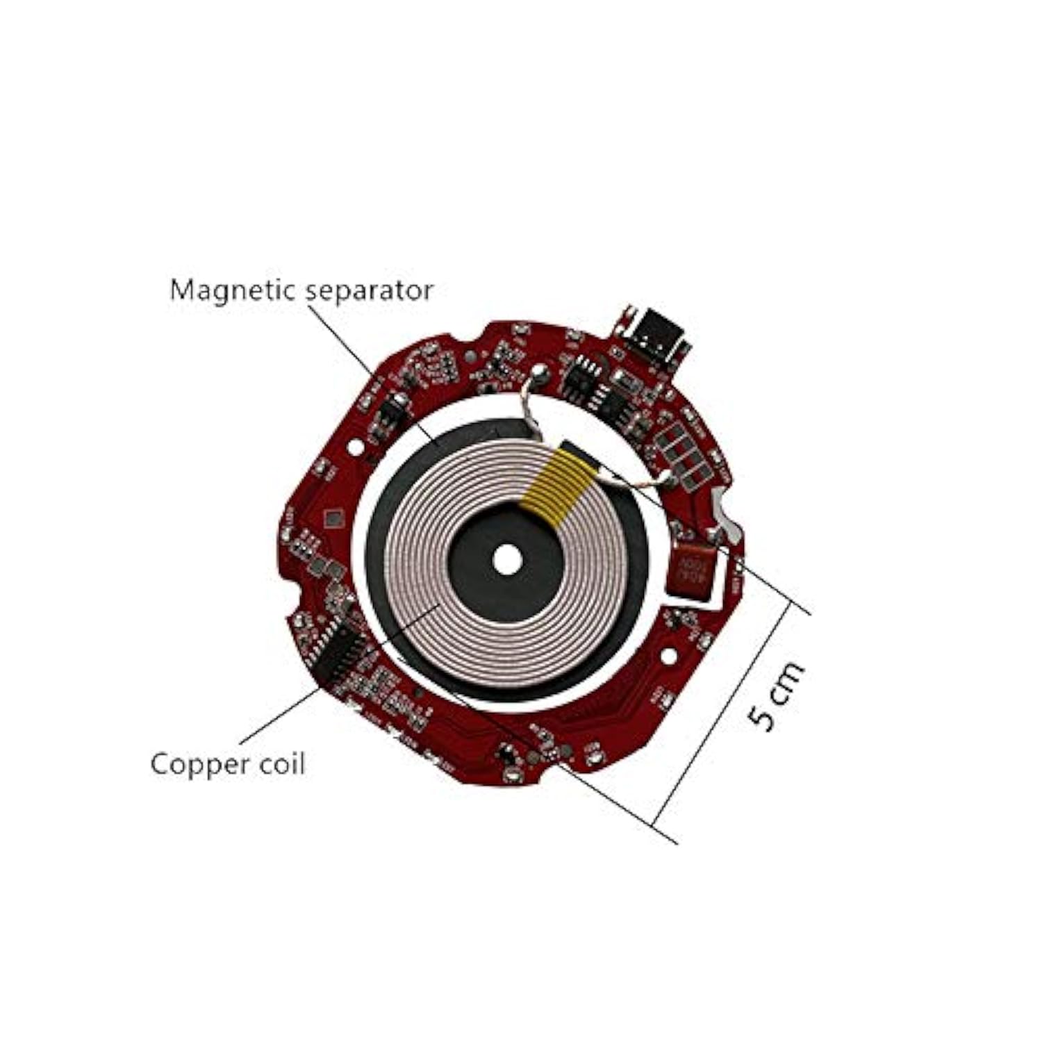 Type C Car Mobile Phone Magnetic Qi Fast Wireless Charger/Charging/Charge Transmitter Pcb Module 15W 10W 7.5W 5V 2A Input