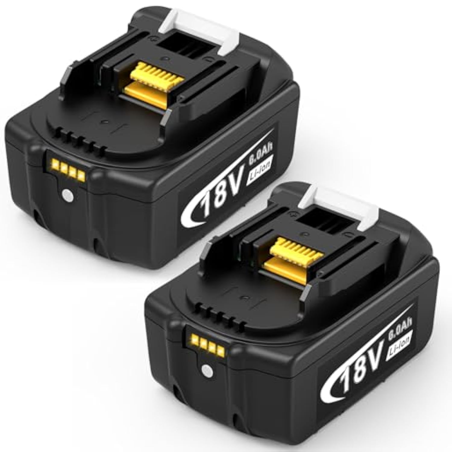 18V 6.0Ah Replace Battery For Makita 18V Battery, 2 Packs 18V 6000Mah Lithium Battery With Led Indicator Compatible With Makita 18Volt Bl1850 Bl1840 Cordless Power Tools And Charger