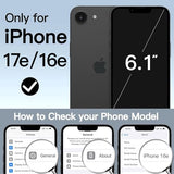 Case for iPhone 17e (2026) / iPhone 16e with Built-in Tempered Glass Screen Protector, 360 Degree Full Body Shockproof Phone Cover, Heavy Duty