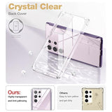 For Samsung Galaxy S23 Ultra Clear Case 6.8" (Only), [Built-In Screen Protector] Full Body Protective Hard Shell+Soft Tpu Phone Case For Samsung S23 Ultra -(Dark Purple Edge)