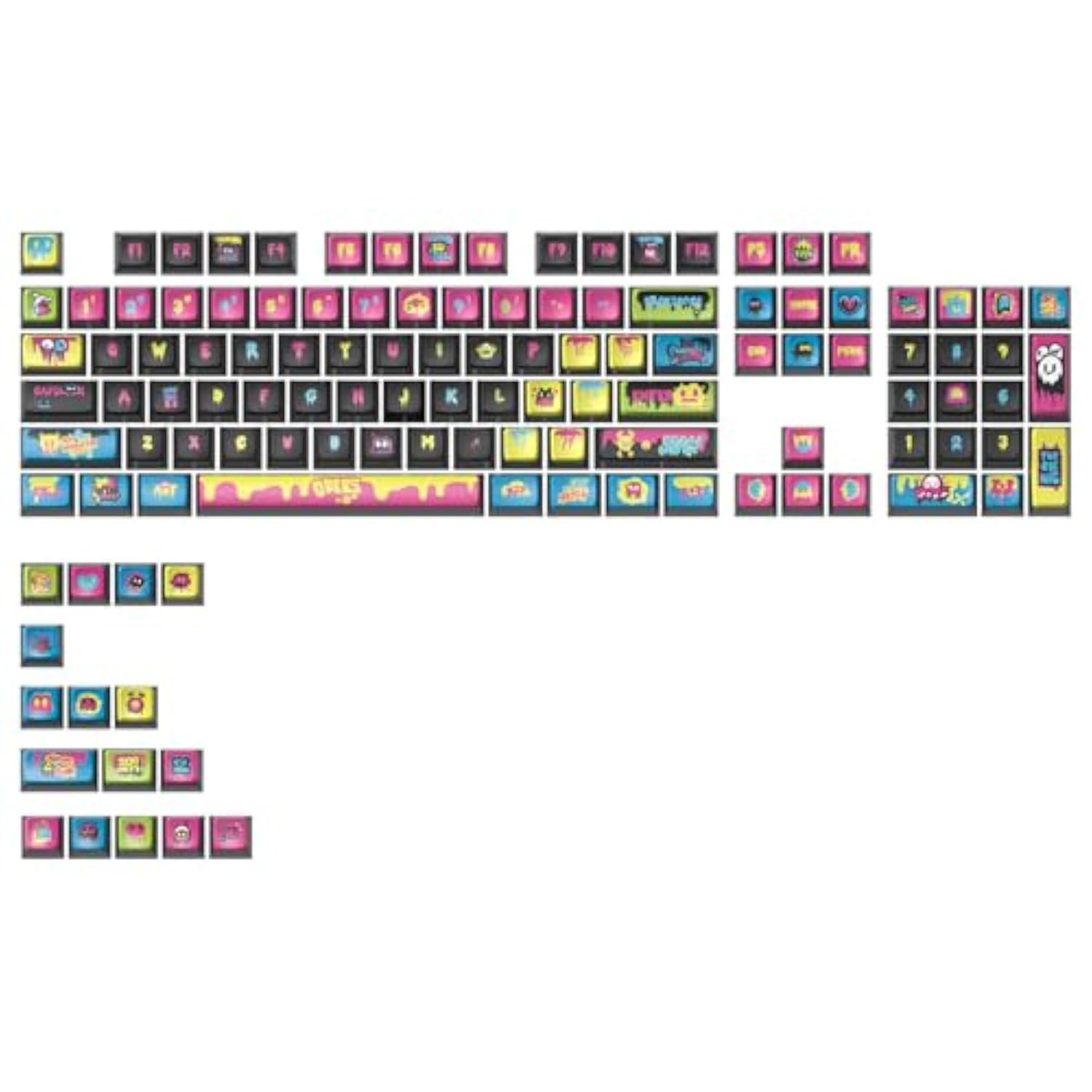 Grey White Keycaps Set, Double Shot Keycaps,118 Keys, Csa Profile, Custom Keyc