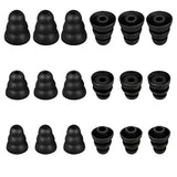 Replacement Triple Flange Conical Ear Tips Soft Silicone Earbud Tips Gels Bud Fit For Inner Hole From 4Mm - 5.1Mm Earphones 9 Pairs S/M/L Black