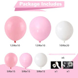 Pink & White Bow Balloon Garland 91pcs Coquette Decor for Baby, Bridal and Birthday Parties