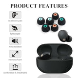 3 Pairs Wf-1000Xm5 Ear Tips Memory Foam Earbud Tips Compatible With Sony Wf-1000Xm4 Wf-1000Xm5 Earbuds Tips Soft Slow-Rebound Memory Foam Ear Tips Ear Replacement Tips (S/M/L, Black)