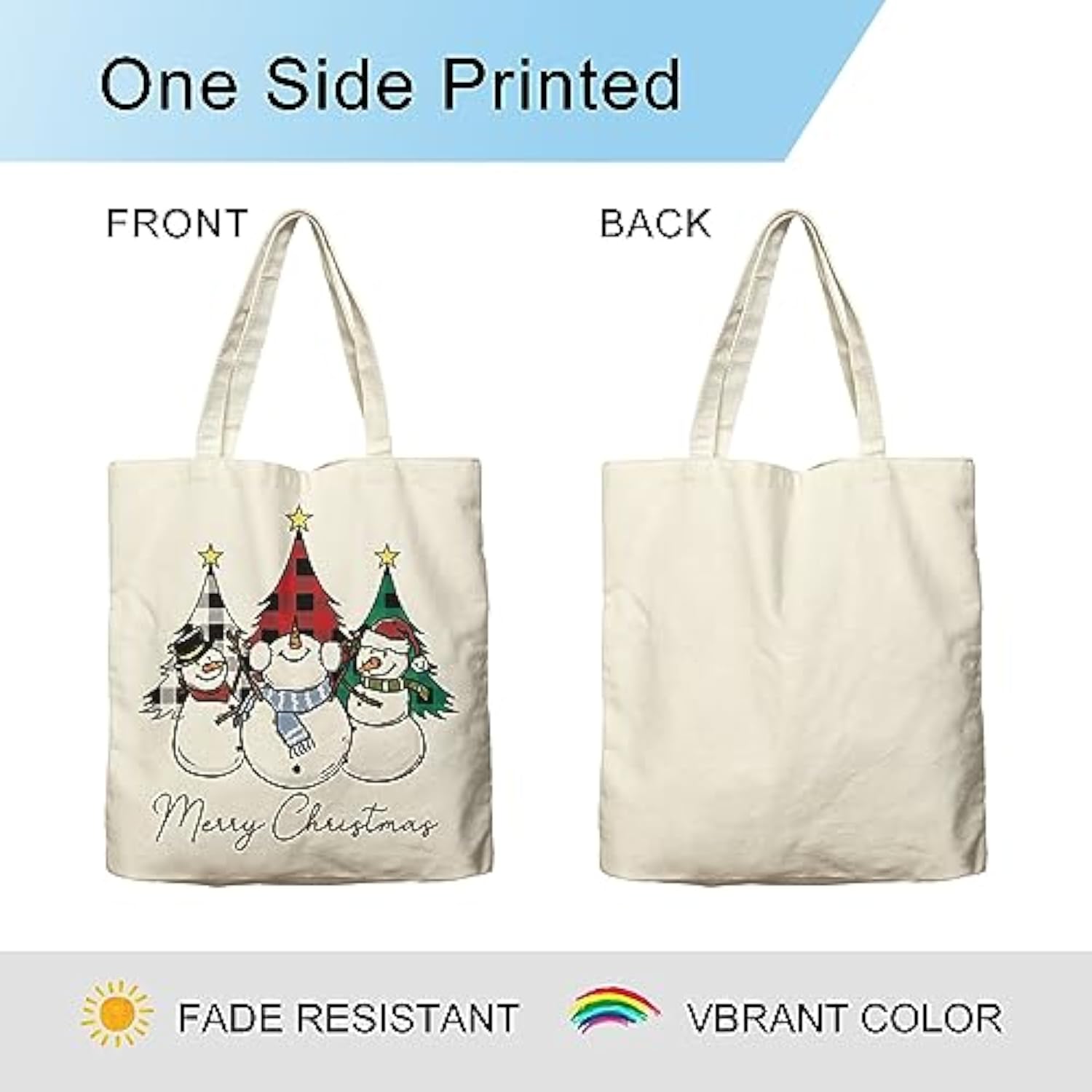 Christmas Snowman Canvas Tote Bag For Women Aesthetic Merry Christmas Cute Snowman Tote Bag Shopping Grocery Bag Beach Bag Gifts For Women Teacher Bag Reusable Grocery Bag