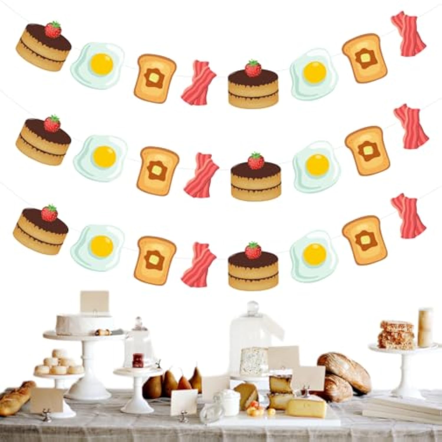 Brunch Themed Party Decorations, 3Pcs Breakfast Banner Kit, Let’S Brunch Birthday Baby Shower Bachelorette Bridal Shower Party Decorations Supplies