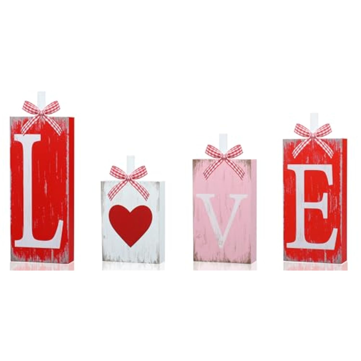 Heart Table Block Signs Wooden Tiered Tray Decor Heart Love Tabletop Signs Rustic Farmhouse Centerpieces For Wedding Party Home Shelf Decorations