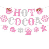 Hot Cocoa Banner Christmas Hot Chocolate Bar Winter Holiday Party Decorations