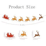 Sleigh And Reindeer Glitter Banner, Christmas Santa In His Sleigh With Reindeer Garland, Merry Christmas Party Decoration