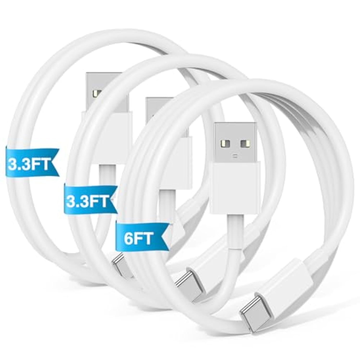 Car Carplay Cable For Iphone 16 15 Pro Plus Pro Max?3-Pack [3.3Ft+3.3Ft+6Ft] Usb A To Usb C Cable For Iphone 16 15?For Ipad Pro/Air/Mini?For Samsung Galaxy S24/S23/S22?For Macbook Pro/Air And More