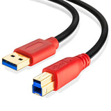 Usb 3.0 Cable A Male To B Male 25Ft, Type A To B Male Compatible With Hard Disk Drive,Printers,Scanner,Usb Hub,Monitor And More (25Ft/8M)