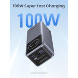 UGREEN Nexode Power Bank 12000mAh 100W PD PPS Fast Charging Portable Charger Battery Pack with 1USB-C 1USB-A and Smart Display for MacBook Air/ipad/iPhone 16/Galaxy S24/Steam Deck/Google etc