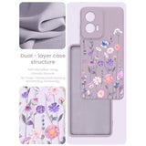 For Motorola G Stylus 5G 2024 Case With 2X Tempered Glass Screen Protectors, Girls Women Florals Liquid Silicone Phone Case, Shockproof Anti-Scratch Soft Protection Case (Colorful)