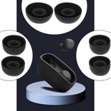 6 Pairs Silicone Eartips S/M/L 11x6.5mm 12x6.5mm 14x6.5mm Silicone Ear Covers Compatible with JBL Tune Buds Headphones, Black