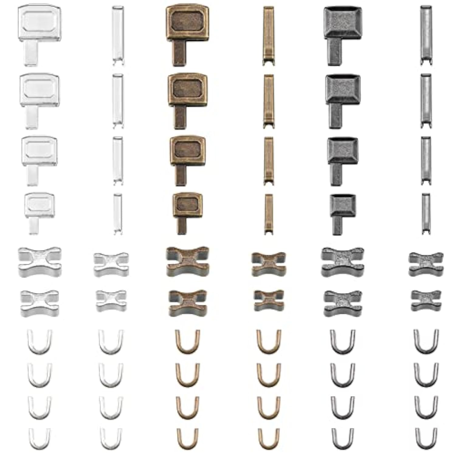 Metal Zipper Head Slider, 4 Sizes Zipper Bottom Sliders Retainer Inser